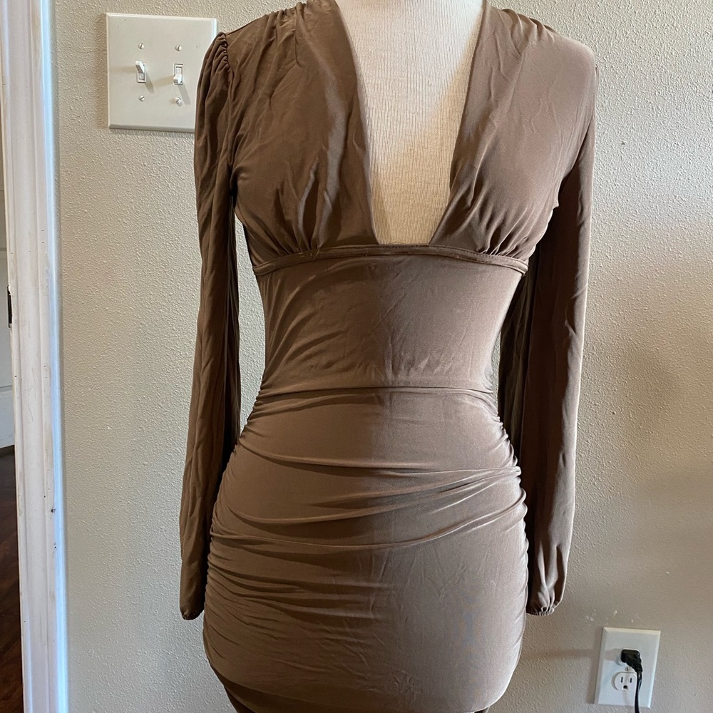 Beige midi dress
